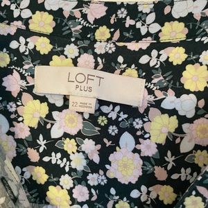 Loft Plus Floral Button Up/Tie Dress